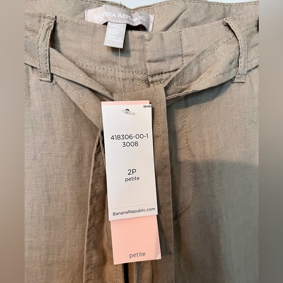 Banana Republic Paperbag Linen Straight Leg Pants - Picture 2 of 2
